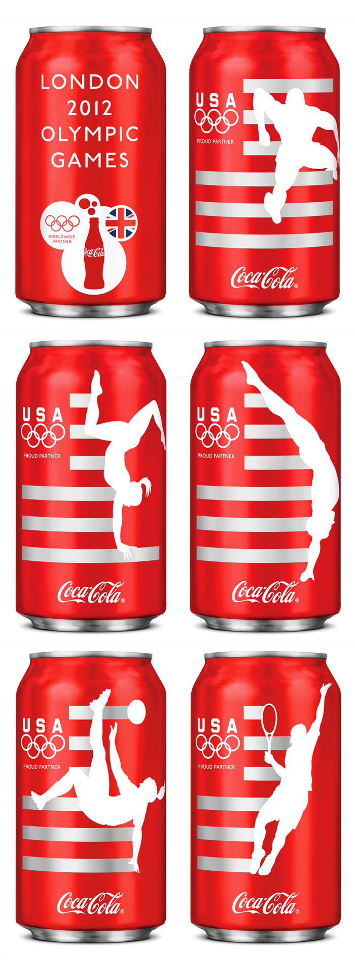 2012 Olympics Coca Cola limited edition cans by Darren Whittington