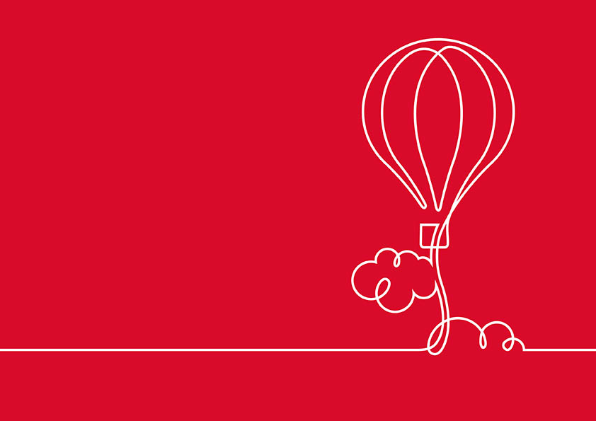 Hot air balloon illustration by Darren Whittington